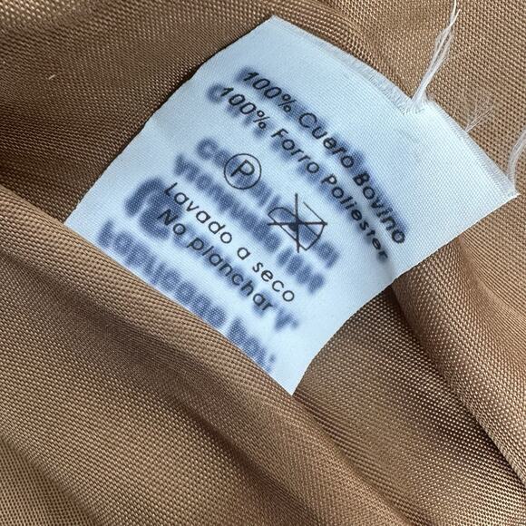 Vintage 60s 70s Uru Recoleta Mens Brown Leather Argentina Jacket Coat Size 56 - Picture 9 of 9